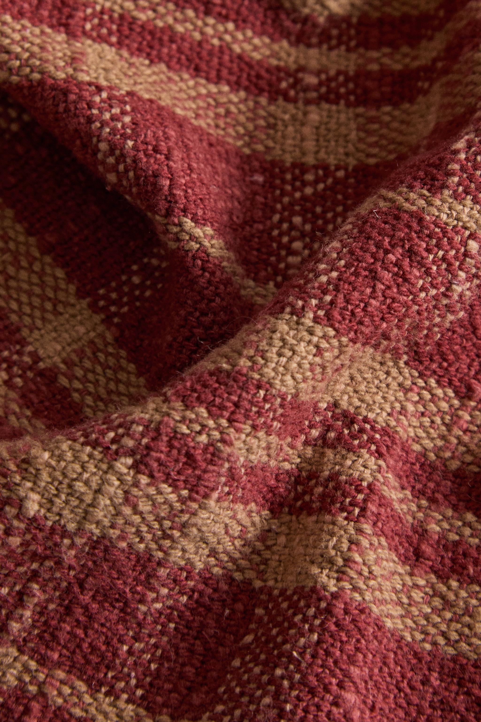 CHECK COTTON CHRISTMAS TABLECLOTH WITH FRINGING